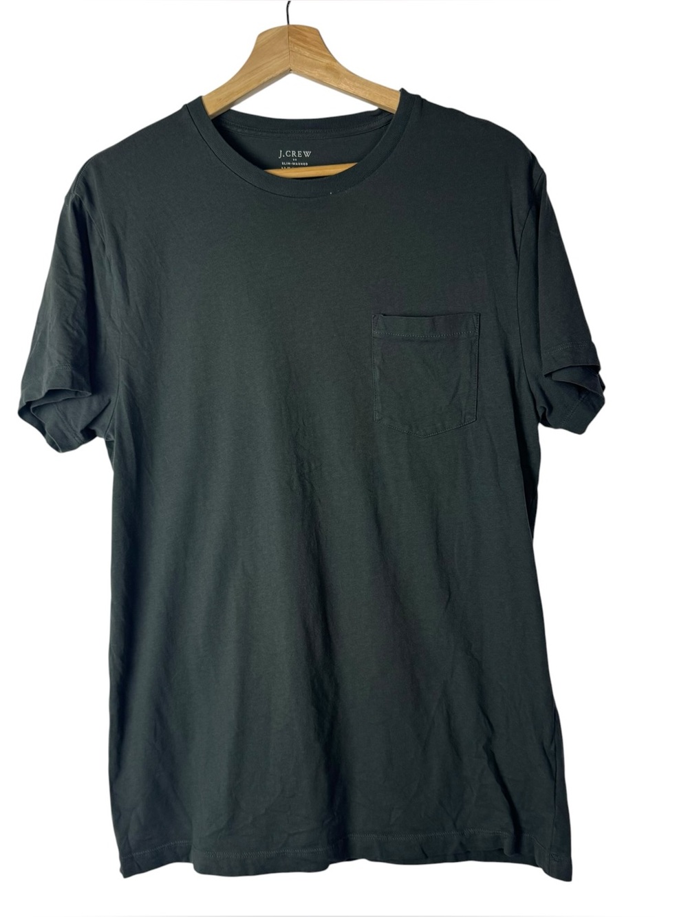 J. Crew Dark Charcoal Gray Slim Washed Cotton Short Sleeve T-Shirt M